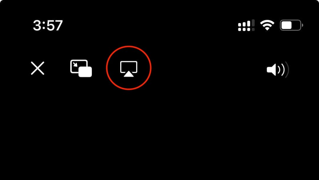 AirPlay icon in video player